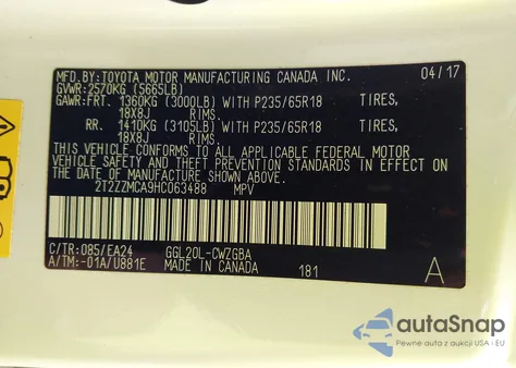 2017 Lexus Rx 350 from USA, damaged, VIN 2T2ZZMCA9HC063488